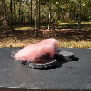 Furry house slippers